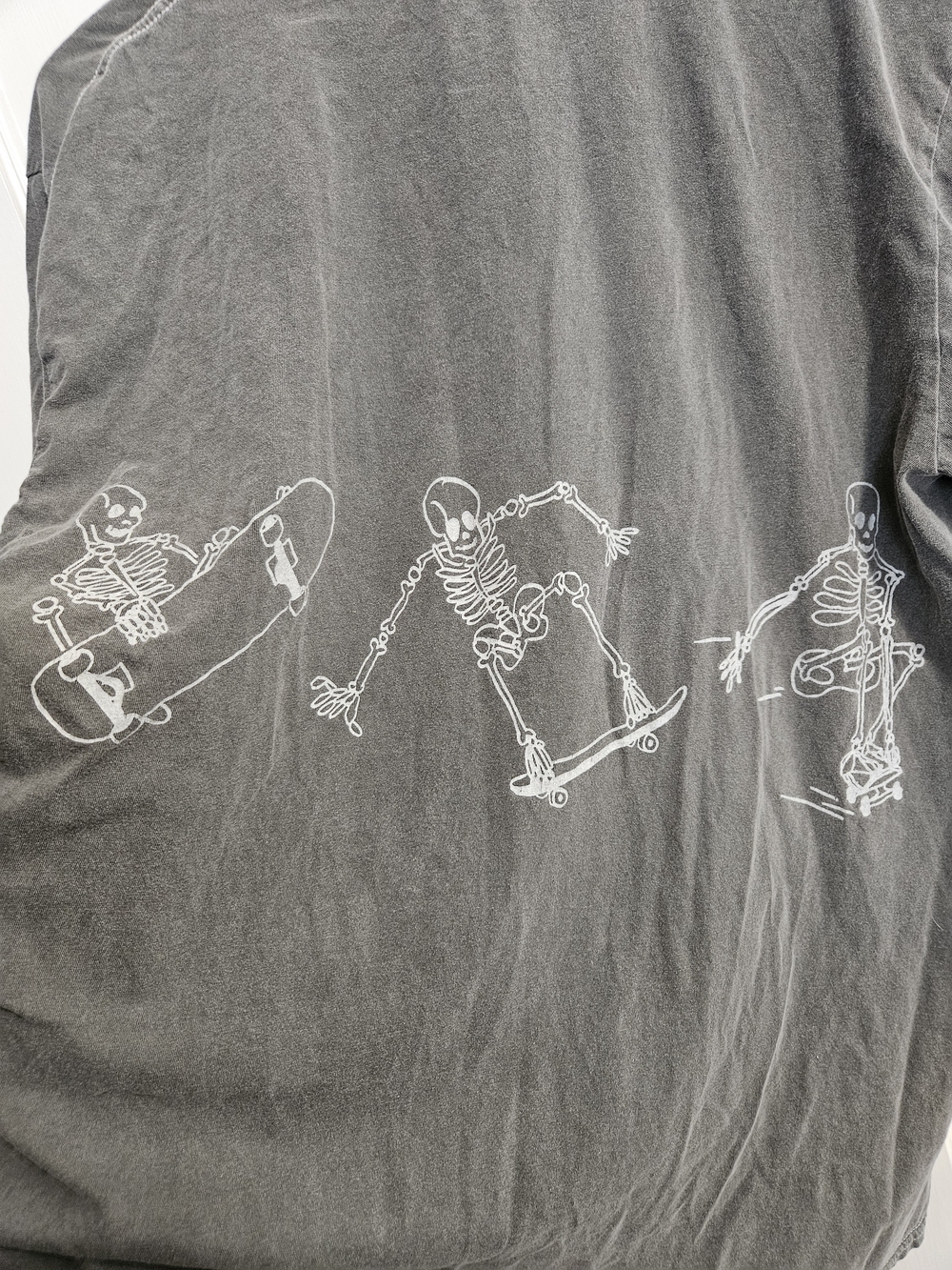 Urban Outfitters Gray Graphic Skeleton Skateboard Tee - Picture 5 of 5